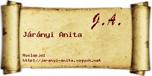 Járányi Anita névjegykártya