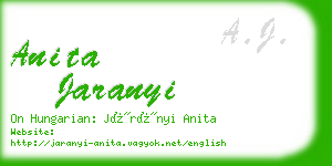 anita jaranyi business card